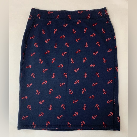OLD NAVY ANCHOR PRINT PENCIL SKIRT - SZ XS - Picture 2 of 3